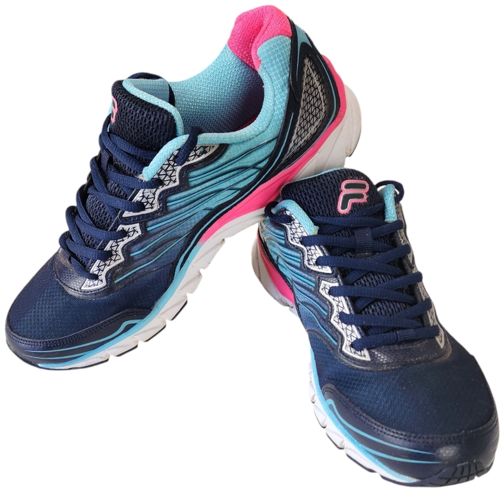 Fila Countdown Running Shoes Memory Foam Blue Pink Teal size 10